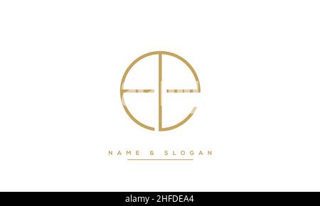 Modern abstract letter LE, EL logo design. Minimal LE, EL initial based icon vector Stock Vector
