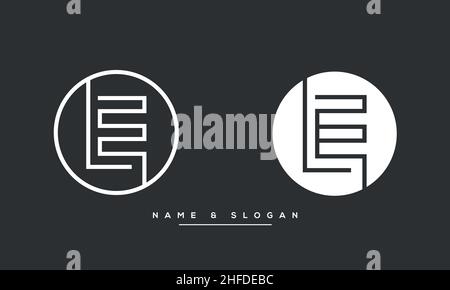 Modern abstract letter LE, EL logo design. Minimal LE, EL initial based icon vector Stock Vector