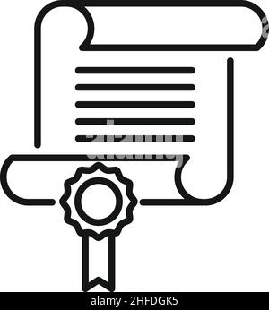 Graduation thesis icon. Outline Graduation thesis vector icon for web ...