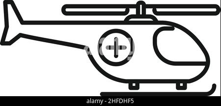 Rescue helicopter icon outline vector. Air ambulance. Medical emergency Stock Vector