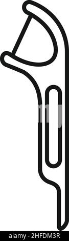 Plastic toothpick icon outline vector. Pick stick. Thin stick Stock Vector