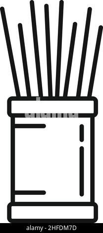 Food toothpick box icon outline vector. Tooth stick. Wooden pick Stock Vector