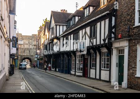 View Along High Petergate, York, towards Bootham Bar Stock Photo