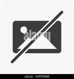 Crossed image icon. Picture not available sign Stock Vector