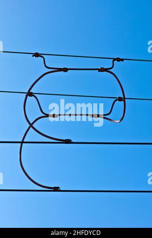 Overhead contact wires Stock Photo
