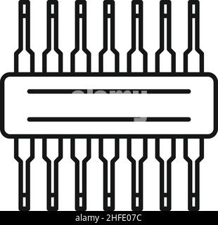 Voltage regulator component icon outline vector. Electric stabilizer. Power transformer Stock Vector