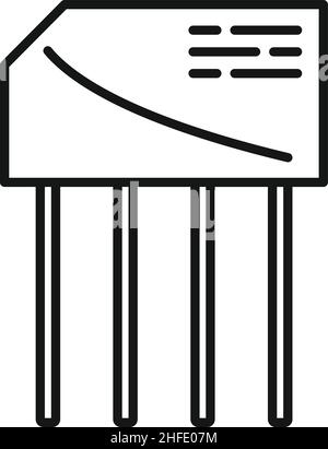 Voltage circuit icon outline vector. Electric regulator. Power diode Stock Vector