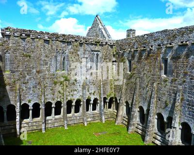 famous Quin Abbey in Ireland from outside Stock Photo