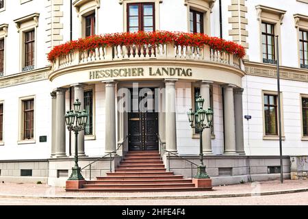 house of politics, the Hessischer Landtag in Wiesbaden Stock Photo