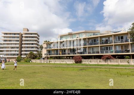 Dee Why Beach Sydney, high rise and medium rise apartment units in this Sydney suburb, NSW,Australia Stock Photo