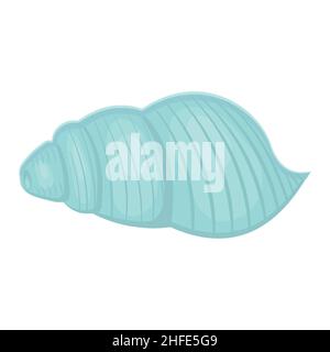 Color isolated seashell, isolated vector illustration in cartoon style. Stock Vector