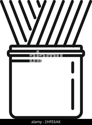 Wooden stick box icon outline vector. Wood toothpick. Food pick Stock Vector