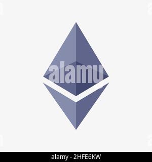 Vector logo of Ethereum. ETH icon. Cryptocurrency. Stock Vector