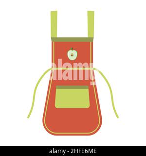 kitchen apron, color vector illustration isolated on a white background. Stock Vector