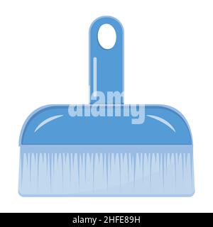 Indoor cleaning brush, color isolated vector illustration. Stock Vector