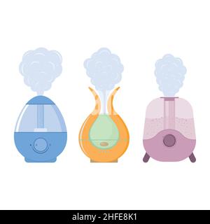 air humidifier device for home, color isolated vector illustration. Stock Vector
