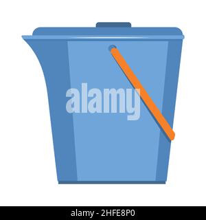 Insulated container for washing and cleaning, color vector illustration in the flat style. Stock Vector