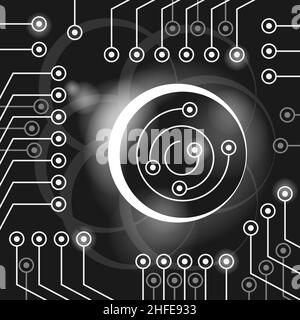 Circuit board vector background. Processor and chip, engineering and tech, motherboard and computer design, vector illustration Stock Vector