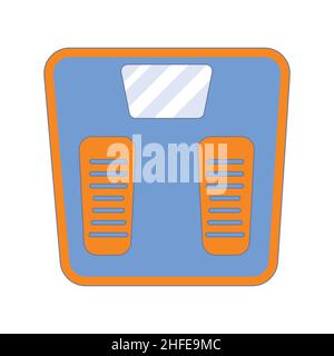 Electronic floor scale, color vector illustration in flat style, icon design decoration Stock Vector