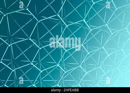 Virtual Chemical structure or Hexagon molecular geometry pattern for science background Stock Photo