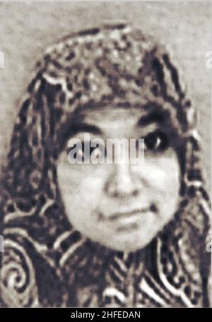 The United States Federal Bureau of Investigation (FBI) is seeking information on the activities of Aafia Siddiqui. This photo was released in Washington, DC on May 26, 2004. She is being sought in connection with possible terrorist threats against the United States. In 2008 on suspicion of plotting attacks in New York and in 2010, she was convicted of attempting to kill American military personnel in Afghanistan. Siddiqui is incarcerated at the Federal Medical Center-Carswell prison in Fort Worth, Texas where she is serving an 86-year prison sentence. It has been reported that that the hostag Stock Photo