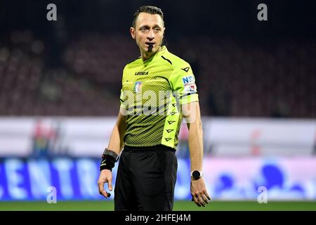 Salerno, Italy. 15th Jan, 2022. Referee Rosario Abisso reacts during the Serie A football match between US Salernitana and SS Lazio at Arechi stadium in Salerno (Italy), January 15th, 2022. Photo Andrea Staccioli/Insidefoto Credit: insidefoto srl/Alamy Live News Stock Photo