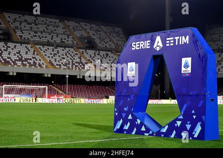 Salerno, Italy. 15th Jan, 2022. The Serie A setup is seen during the Serie A football match between US Salernitana and SS Lazio at Arechi stadium in Salerno (Italy), January 15th, 2022. Photo Andrea Staccioli/Insidefoto Credit: insidefoto srl/Alamy Live News Stock Photo