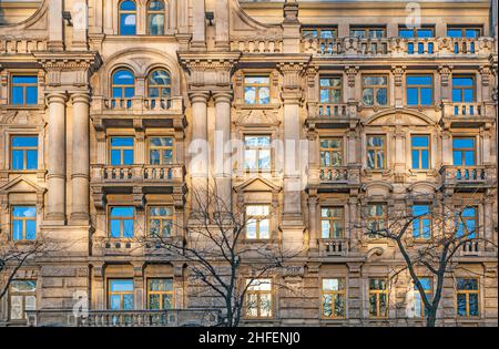 facade of houses from the late 18th century in Frankfurt Stock Photo