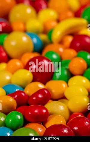 Full Frame Shot Of Multi Colored Candies Stock Photo
