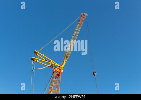 Construction crane at the building site of the Co-op Live Arena, Manchester, UK. Stock Photo