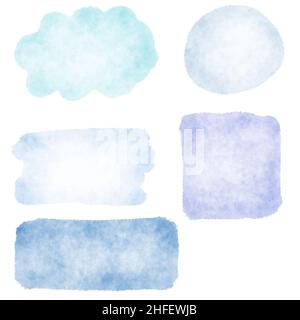 Speech bubbles set. Watercolor illustration of speech bubbles Stock Photo