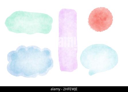 Speech bubbles set. Watercolor illustration of speech bubbles Stock Photo