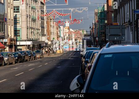 Limerick, Ireland-January, 15, 2022. View on the O'connell street Stock Photo