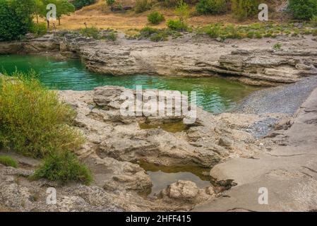 Calm Cijevan river near Niagara falls in Montenegro Stock Photo