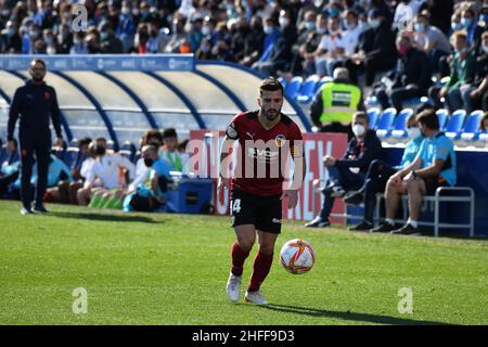 Mallorca, Spain. 16th Jan, 2022. MALLORCA - JANUARY 16: Player of Valencia Gaya #14 during the round of 16 of the Copa del Rey match between CD Atlético Baleares and Valencia at Estadio Balear on January 16, 2022 in Mallorca, Spain. (Photo by Sara Aribó/PxImages) Credit: Px Images/Alamy Live News Stock Photo