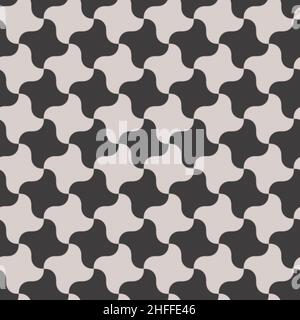 Chequered Tiled Seamless Background in Black and White Color. Vector Tileable pattern. Stock Vector