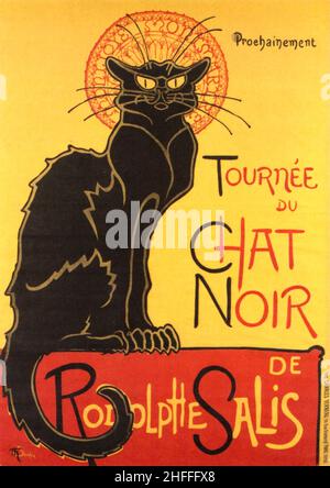 Iconic Théophile Steinlen black cat poster design Stock Photo