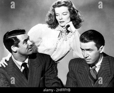 CARY GRANT, JAMES STEWART and KATHARINE HEPBURN in THE PHILADELPHIA STORY (1940), directed by GEORGE CUKOR. Credit: M.G.M. / Album Stock Photo