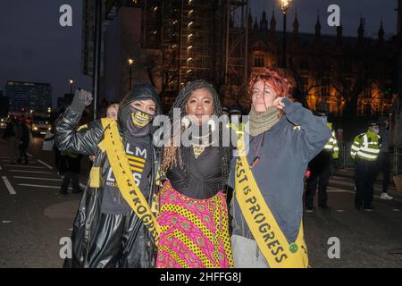 Protesters across mutiple UK based protest group joined together to march through the streets of London to protest aganist the high opposed PCSC Bill Stock Photo