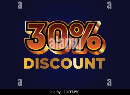 30% Discount and sale labels. Price off tag icon. special offer Stock Vector