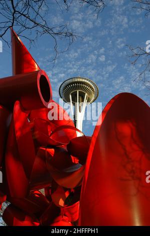 Seattle, WA Sites and Landmarks, Space Needle Stock Photo