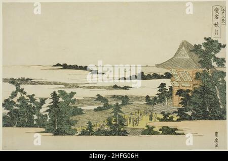 Autumn Moon at Atago Hill (Atago shugetsu), from the series &quot;Eight Views of Edo (Edo hakkei)&quot;, c. 1804/18. Stock Photo