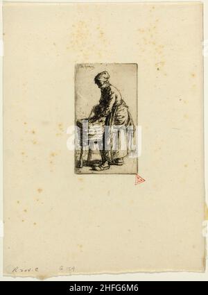 Washerwoman, 1850. Stock Photo
