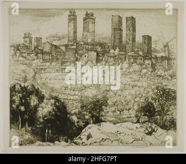 The City of Towers, 1909. Stock Photo