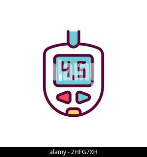 Glucometer line icon. Isolated vector element. Stock Vector
