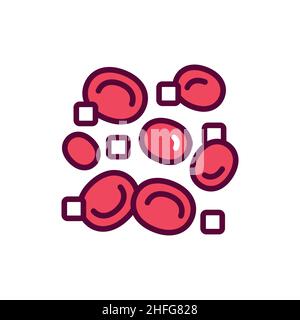 Blood glucose line icon. Isolated vector element. Stock Vector