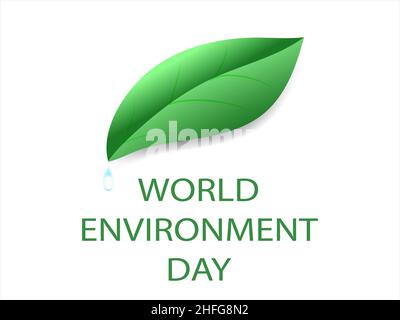 The concept of the environment. Volumetric large and a drop of water. Realistic vector illustration. World Environment Day. Stock Vector