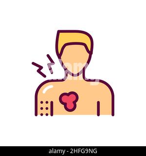Nausea line icon. Isolated vector element. Stock Vector