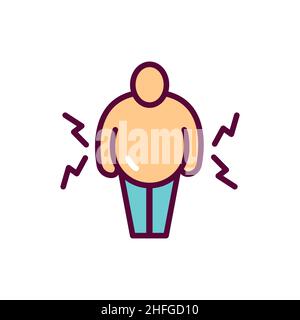 Obesity line icon. Isolated vector element. Stock Vector