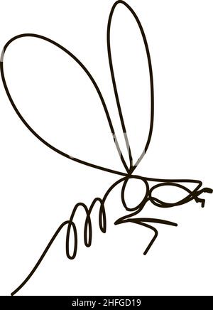 Modern continuous line drawing graphic design vector illustration. Single line drawing of a cute bee for a company logo. Concept honeybee farm icon fr Stock Vector